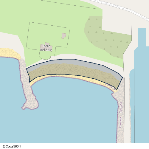 Posizione della spiaggia Spiaggia nei pressi di Via della Base Geodetica, Piombino, 57025