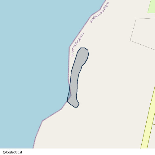 Posizione della spiaggia Spiaggia nei pressi di SP83, Bugerru/Buggerru, 09010