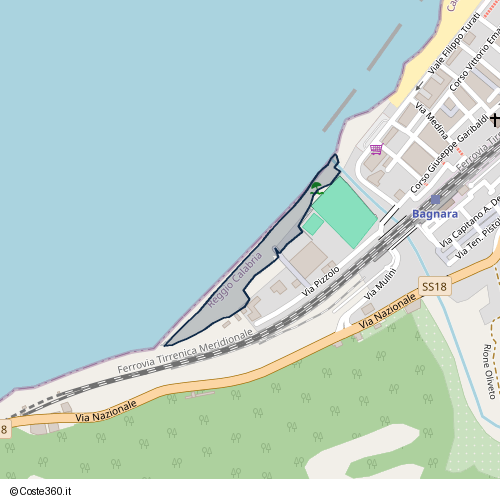 Posizione della spiaggia Spiaggia nei pressi di Bagnara Calabra, 89011