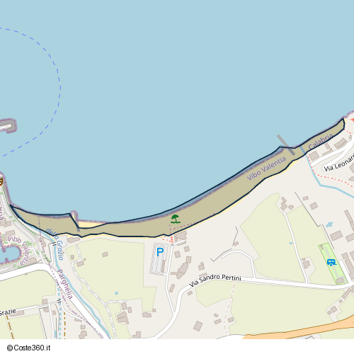 Posizione della spiaggia Spiaggia nei pressi di SS522, Parghelia, 89862