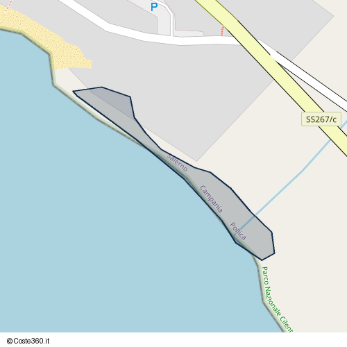 Posizione della spiaggia Spiaggia nei pressi di Via Nino Bixio, Pollica, 84068