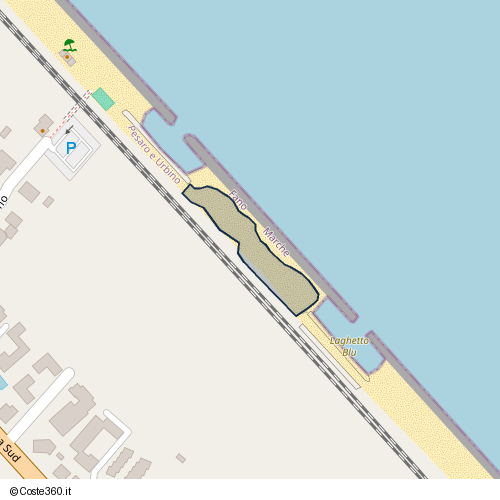 Posizione della spiaggia Spiaggia nei pressi di Via Raffaele Jozzino, Fano, 61032