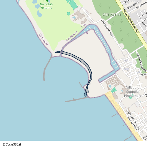 Posizione della spiaggia Spiaggia nei pressi di Via Darsena Occidentale, Castel Volturno, 81130