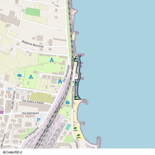 Posizione della spiaggia Spiaggia nei pressi di Lungomare Doria, Albenga, 17031