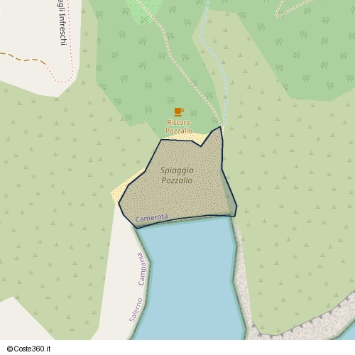 Posizione della spiaggia Spiaggia nei pressi di sentiero Degli Infreschi, Camerota, 84059