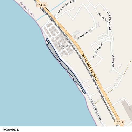 Posizione della spiaggia Spiaggia nei pressi di Lazzàro, 89062