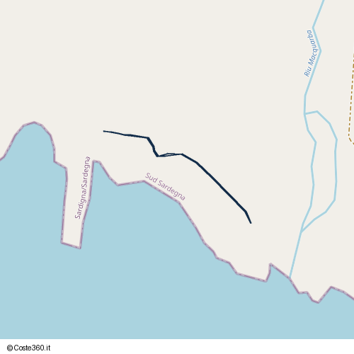 Posizione della spiaggia Spiaggia nei pressi di Matzaccara, 09010