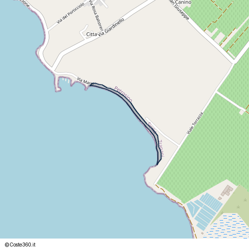 Posizione della spiaggia Spiaggia nei pressi di Petrosino, 91032