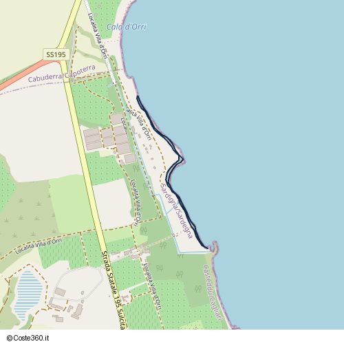 Posizione della spiaggia Spiaggia nei pressi di Località Villa d'Orri, Sarrocu/Sarroch, 09018