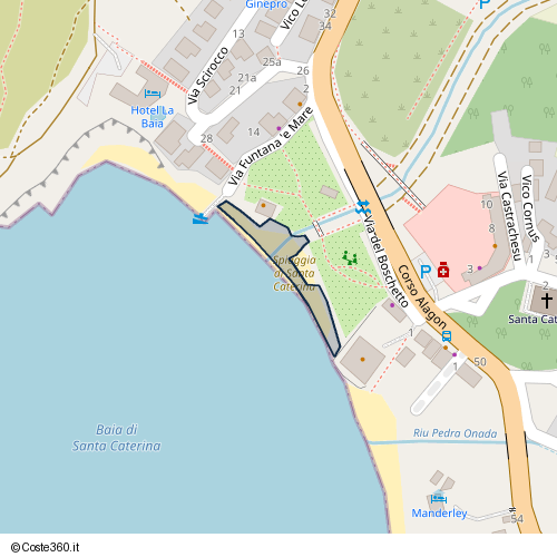 Posizione della spiaggia Spiaggia nei pressi di Via Funtana 'e Mare, Santa Caterina di Pittinuri, 09073