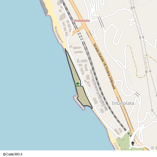 Posizione della spiaggia Spiaggia nei pressi di Intavolata, Acquappesa, 87022