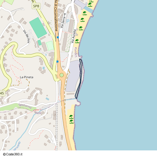 Posizione della spiaggia Spiaggia nei pressi di Spotorno, 17028