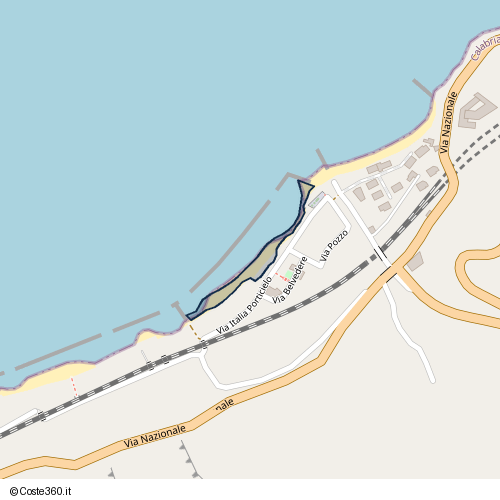 Posizione della spiaggia Spiaggia nei pressi di Via Italia Porticielo, Villa San Giovanni, 89018