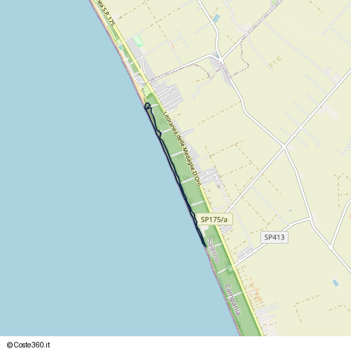 Posizione della spiaggia Spiaggia nei pressi di Eboli