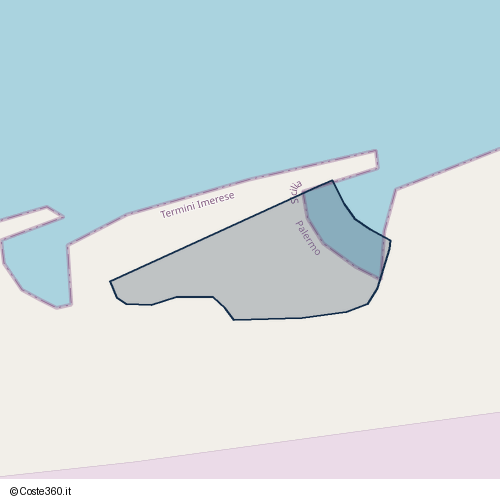 Posizione della spiaggia Spiaggia nei pressi di Contrada Canne Masche, Termini Imerese, 90018