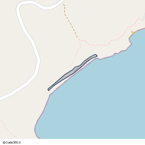 Posizione della spiaggia Spiaggia nei pressi di Santu Antiogu/Sant'Antioco, 09017