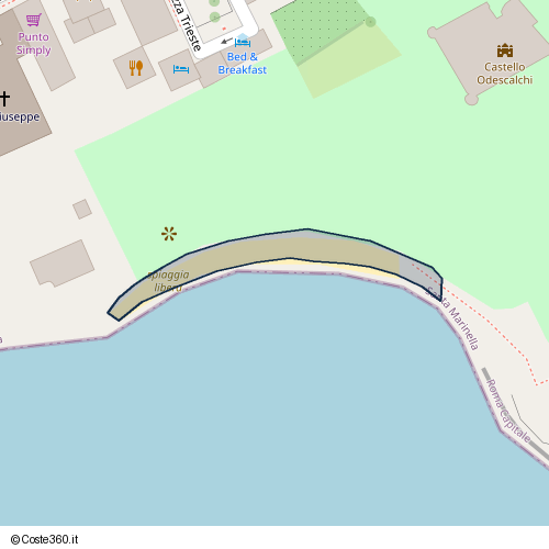 Posizione della spiaggia Spiaggia nei pressi di Piazza Trieste, Santa Marinella, 00058