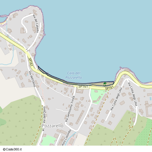 Posizione della spiaggia Spiaggia nei pressi di Via Discesa del Valle, Pozzarello, 58019