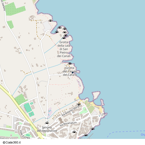 Posizione della spiaggia Spiaggia nei pressi di Otranto, 73028