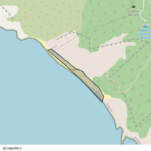 Posizione della spiaggia Spiaggia nei pressi di SP28, Montemarcello, 19031