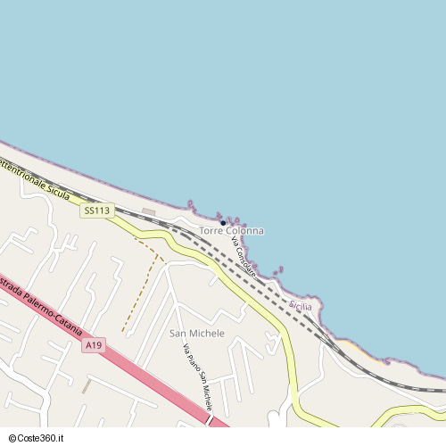 Posizione della spiaggia Spiaggia nei pressi di Via Consolare, Sperone, 90010