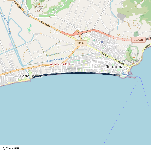 Posizione della spiaggia Spiaggia nei pressi di Viale Circe, Terracina, 04019