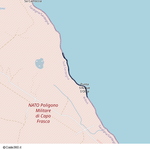 Posizione della spiaggia Spiaggia nei pressi di Via Mare di Sardegna, Arbus, 09031