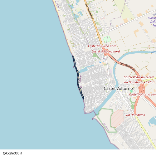 Posizione della spiaggia Spiaggia nei pressi di Viale Viverone, Castel Volturno