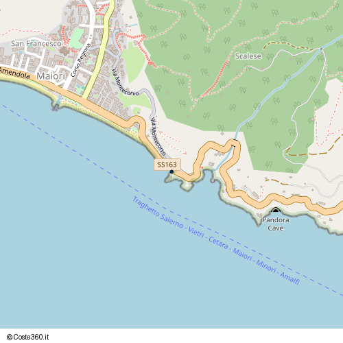 Posizione della spiaggia Spiaggia nei pressi di Via Giovanni Amendola 4, Maiori, 84010