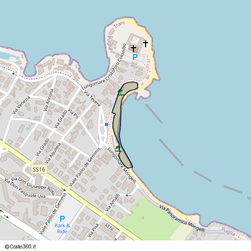 Posizione della spiaggia Spiaggia nei pressi di Piazza Marina d'Italia, Trani, 76125