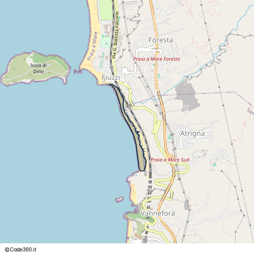 Posizione della spiaggia Spiaggia nei pressi di Atrigna, San Nicola Arcella, 87028