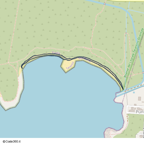 Posizione della spiaggia Spiaggia nei pressi di SP122, Manduria