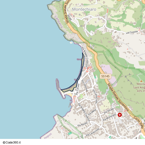 Posizione della spiaggia Spiaggia nei pressi di via dei Naviganti Metesi, Meta, 80062