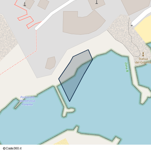 Posizione della spiaggia Spiaggia nei pressi di Via E. Montale, Monterosso al Mare, 19016