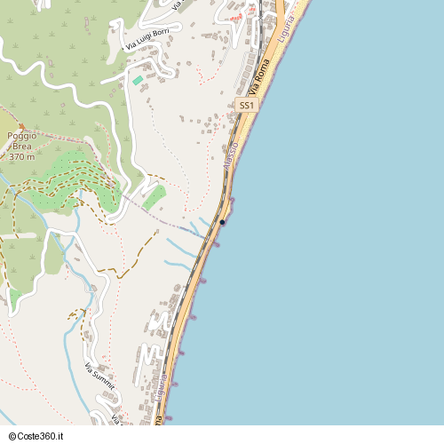 Posizione della spiaggia Spiaggia nei pressi di Lungomare Angelo Ciccione, Alassio, 17021