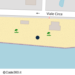 Posizione della concessione balneare Comune di Terracina, A. 2015, N. TE-080