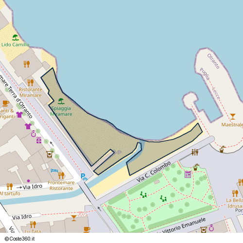 Posizione della spiaggia Spiaggia nei pressi di Otranto, 73028