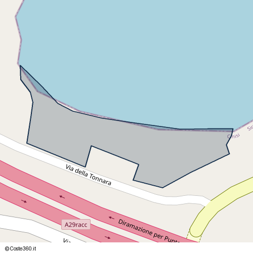 Posizione della spiaggia Spiaggia nei pressi di Via della Tonnara, Cinisi, 90045