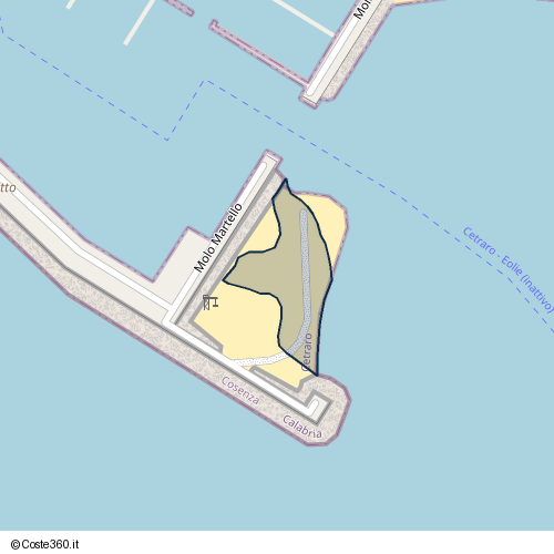 Posizione della spiaggia Spiaggia nei pressi di Molo Martello, Lampezia, Cetraro, 87022