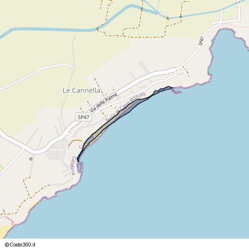 Posizione della spiaggia Spiaggia nei pressi di Le Cannella, Isola di Capo Rizzuto