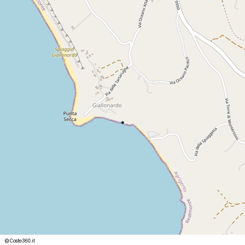 Posizione della spiaggia Spiaggia nei pressi di Via delle Tartarughe, Realmonte, 92010