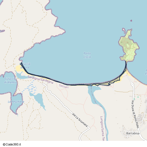 Posizione della spiaggia Spiaggia nei pressi di Lungòni/Santa Teresa Gallura