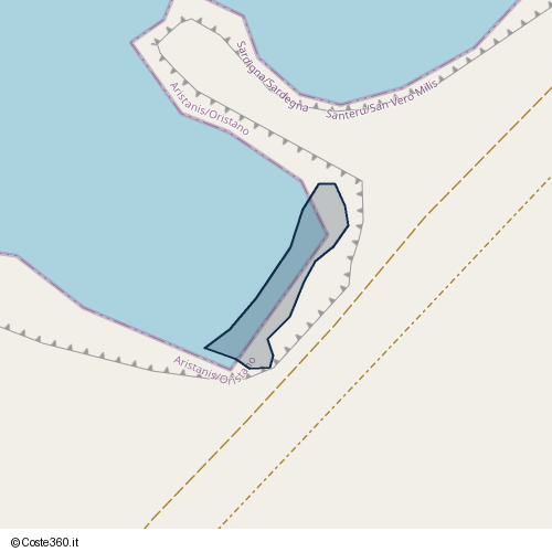 Posizione della spiaggia Spiaggia nei pressi di SP66, Arriora/Riola Sardo, 09070