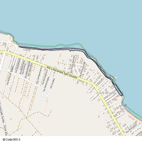 Posizione della spiaggia Spiaggia nei pressi di Lecce