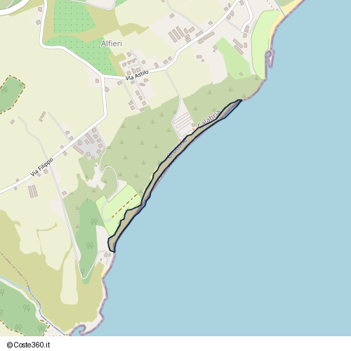 Posizione della spiaggia Spiaggia nei pressi di Via Antinedonte, Crotone