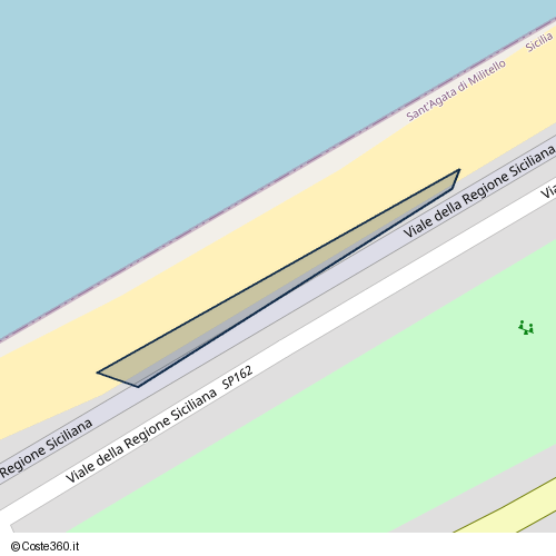 Posizione della spiaggia Spiaggia nei pressi di Viale della Regione Siciliana, Sant'Agata di Militello, 98076