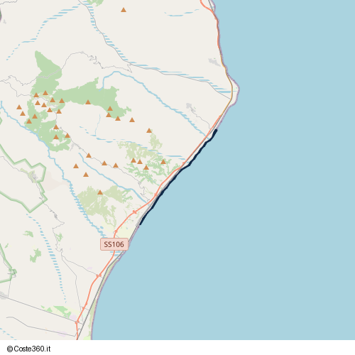 Posizione della spiaggia Spiaggia nei pressi di SP253, Trebisacce, 87075