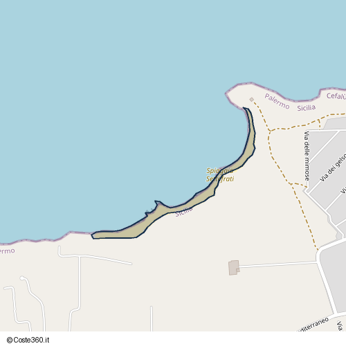 Posizione della spiaggia Spiaggia nei pressi di Viale del Mediterraneo, Cefalù, 90015