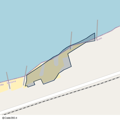 Posizione della spiaggia Spiaggia nei pressi di Brolo, 98061