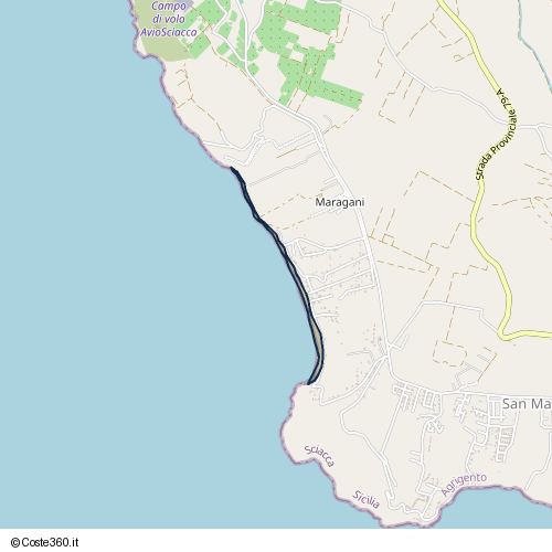 Posizione della spiaggia Spiaggia nei pressi di Via Capo San Marco, Sciacca, 92019